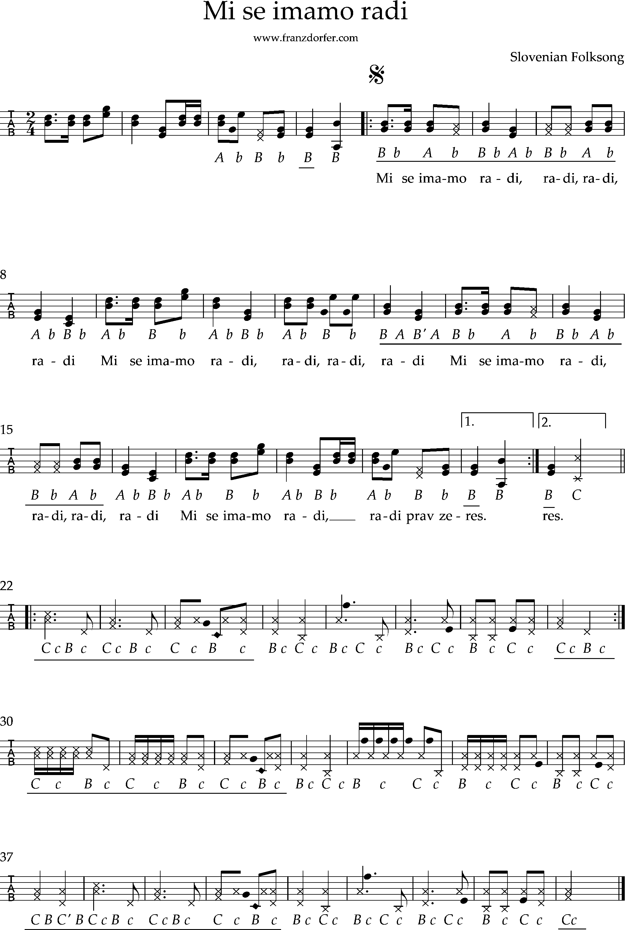 Mi se imamo radi-kompl-griffschrift Mi se imamo radi-kompl-griffschrift für steirischhe Harmonika